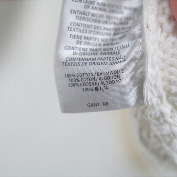Gant x‎ Michael Bastian 1/4 zip Quarter White Cable Knit Sweater Small - Picture 7 of 11